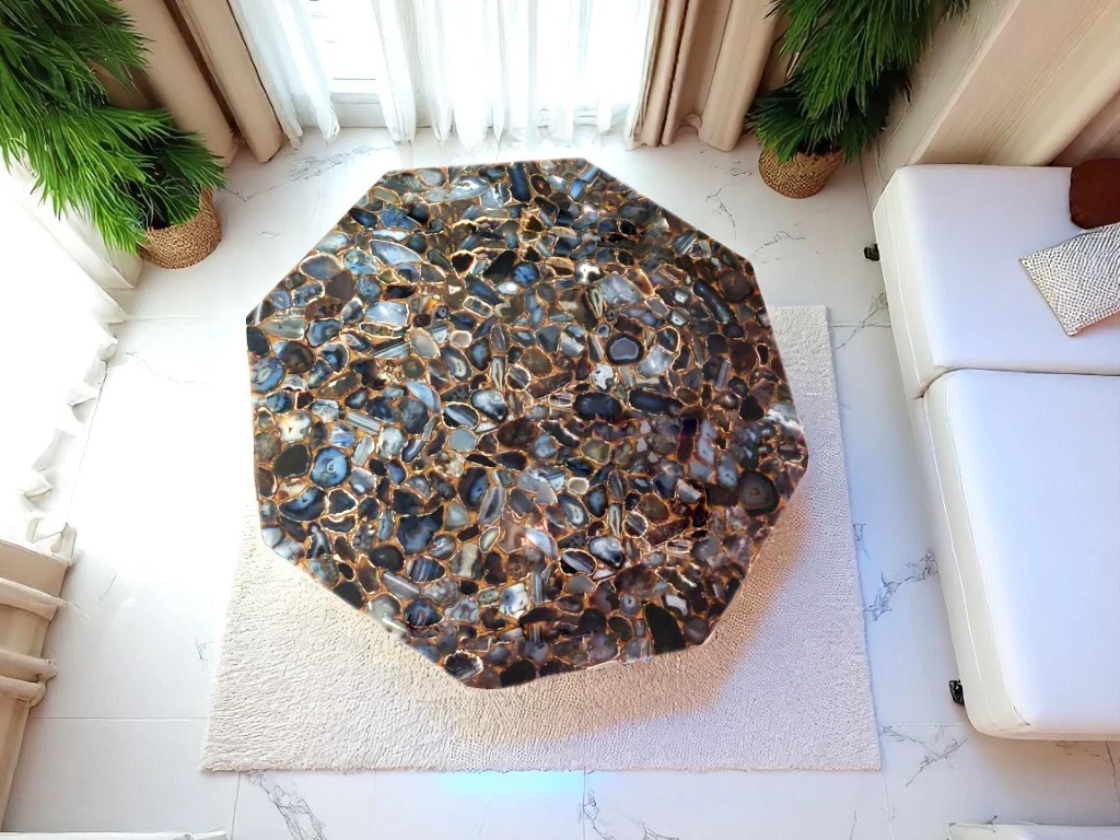 Agate Top Side Table for Home Decoration